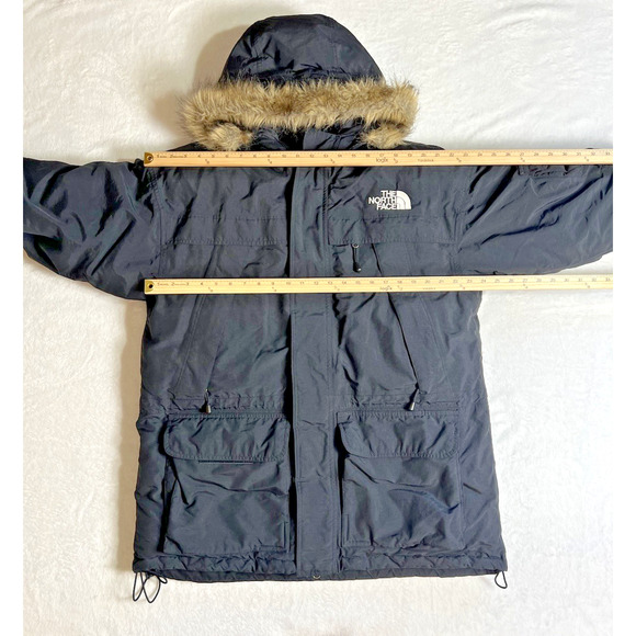 The North Face Men's Goose Down Parka Puffer Jacket Size L Black Fur Hood Winter - Picture 10 of 12